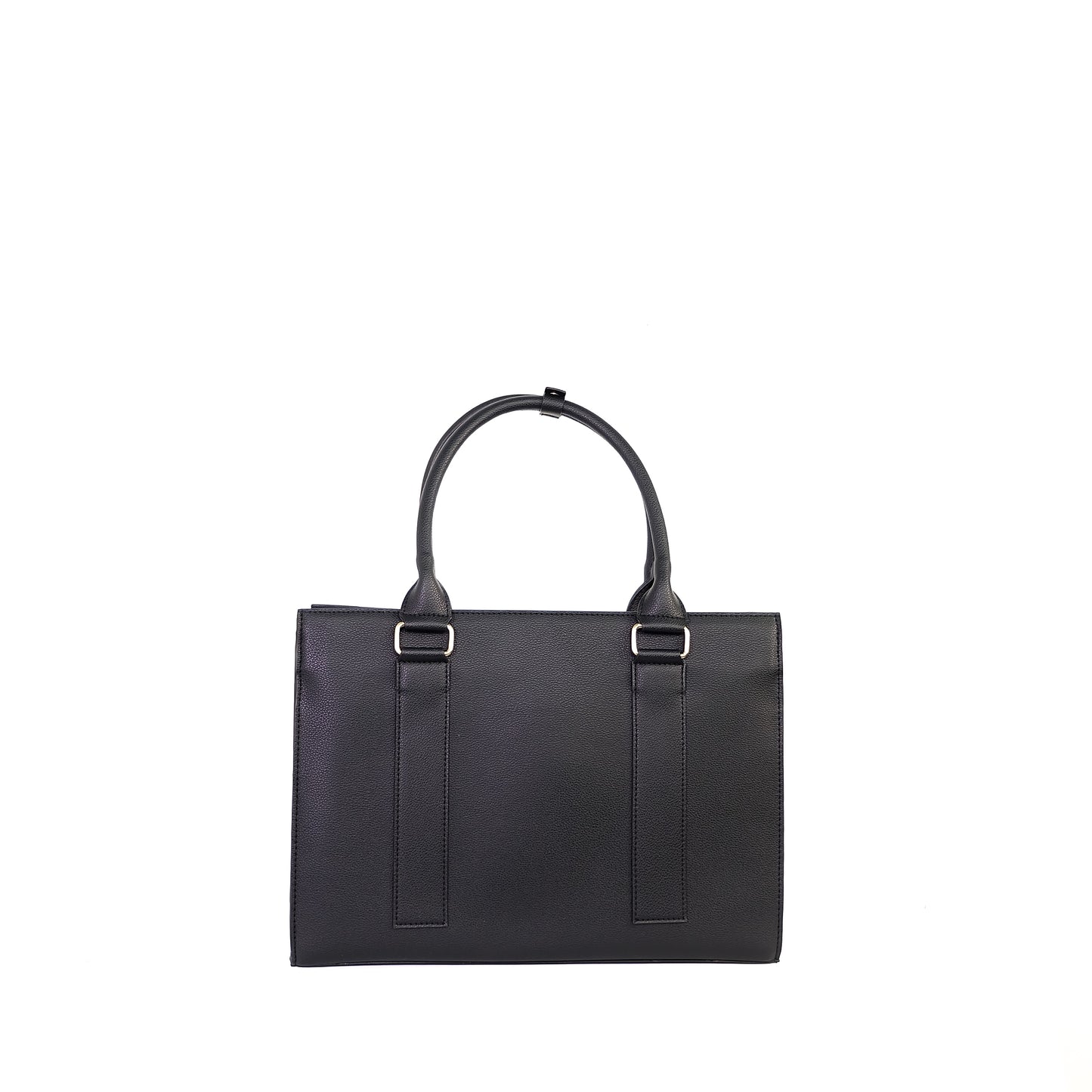 AMIRA 2.0 Laptop Tote Bag in New Grained Black(Gold Hardware) - PU Leather