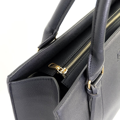 AMIRA 2.0 Laptop Tote Bag in New Grained Black(Gold Hardware) - PU Leather