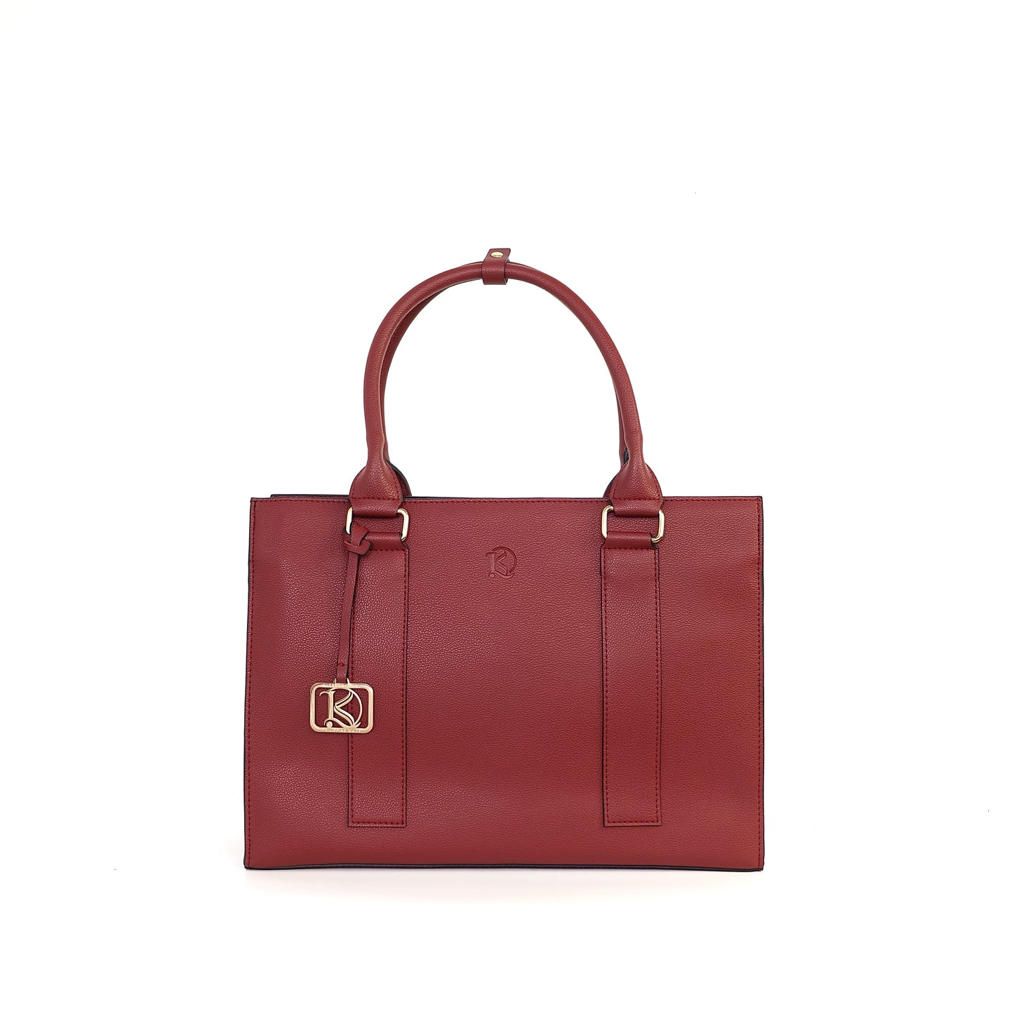 AMIRA 2.0 Laptop Tote Bag in Grained Wine (Gold Hardware) - PU Leather