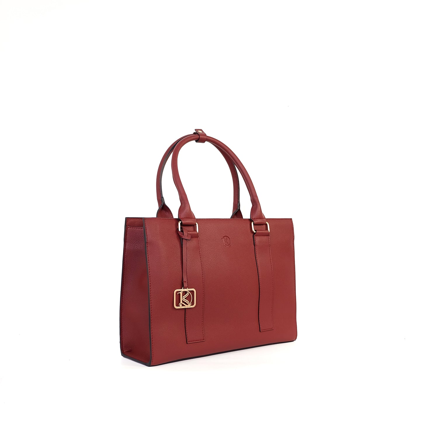 AMIRA 2.0 Laptop Tote Bag in Grained Wine (Gold Hardware) - PU Leather