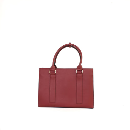 AMIRA 2.0 Laptop Tote Bag in Grained Wine (Gold Hardware) - PU Leather