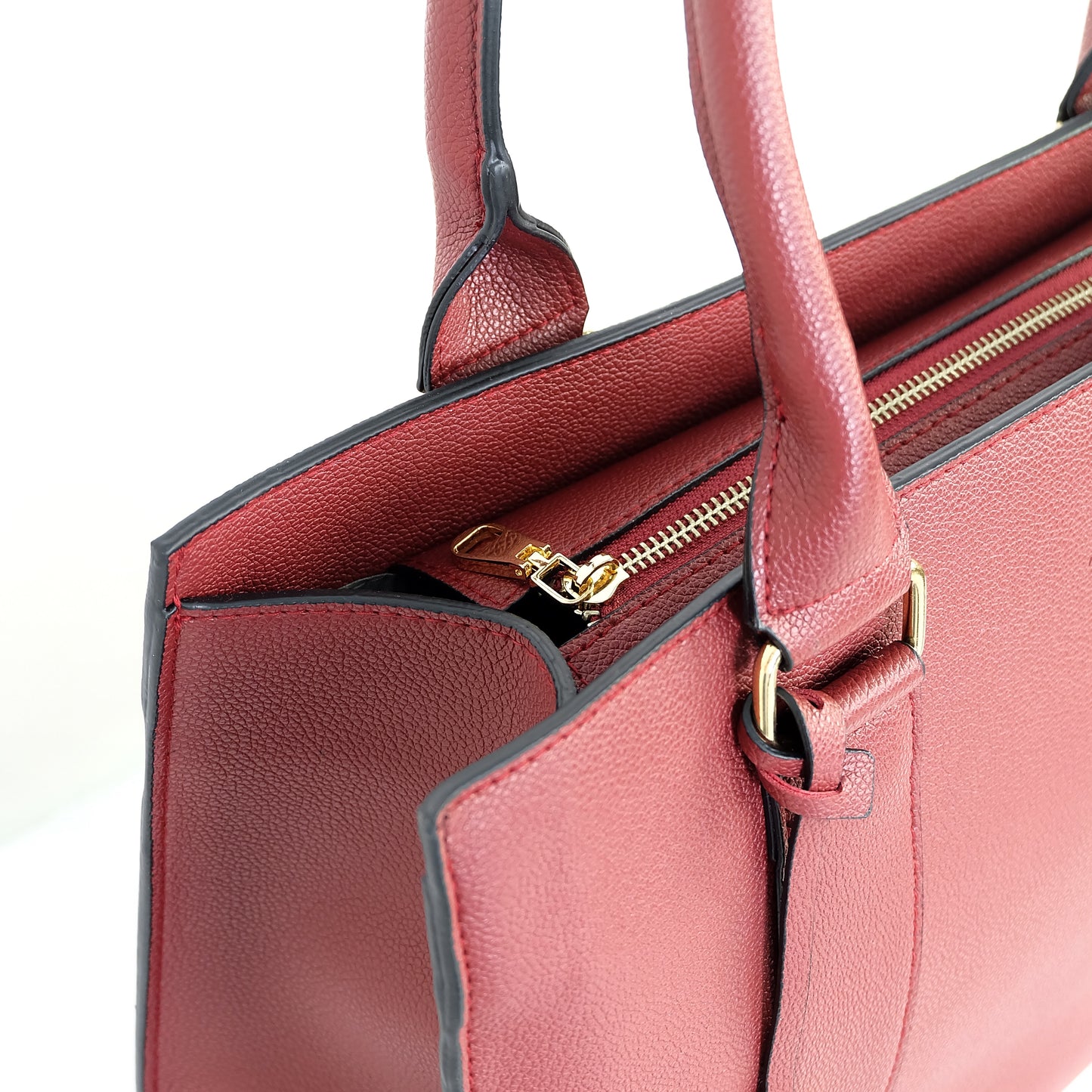 AMIRA 2.0 Laptop Tote Bag in Grained Wine (Gold Hardware) - PU Leather