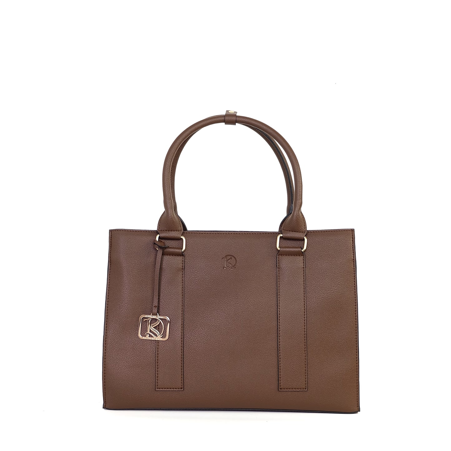 AMIRA 2.0 Laptop Tote Bag in New Grained Choco (Silver Hardware) - PU Leather