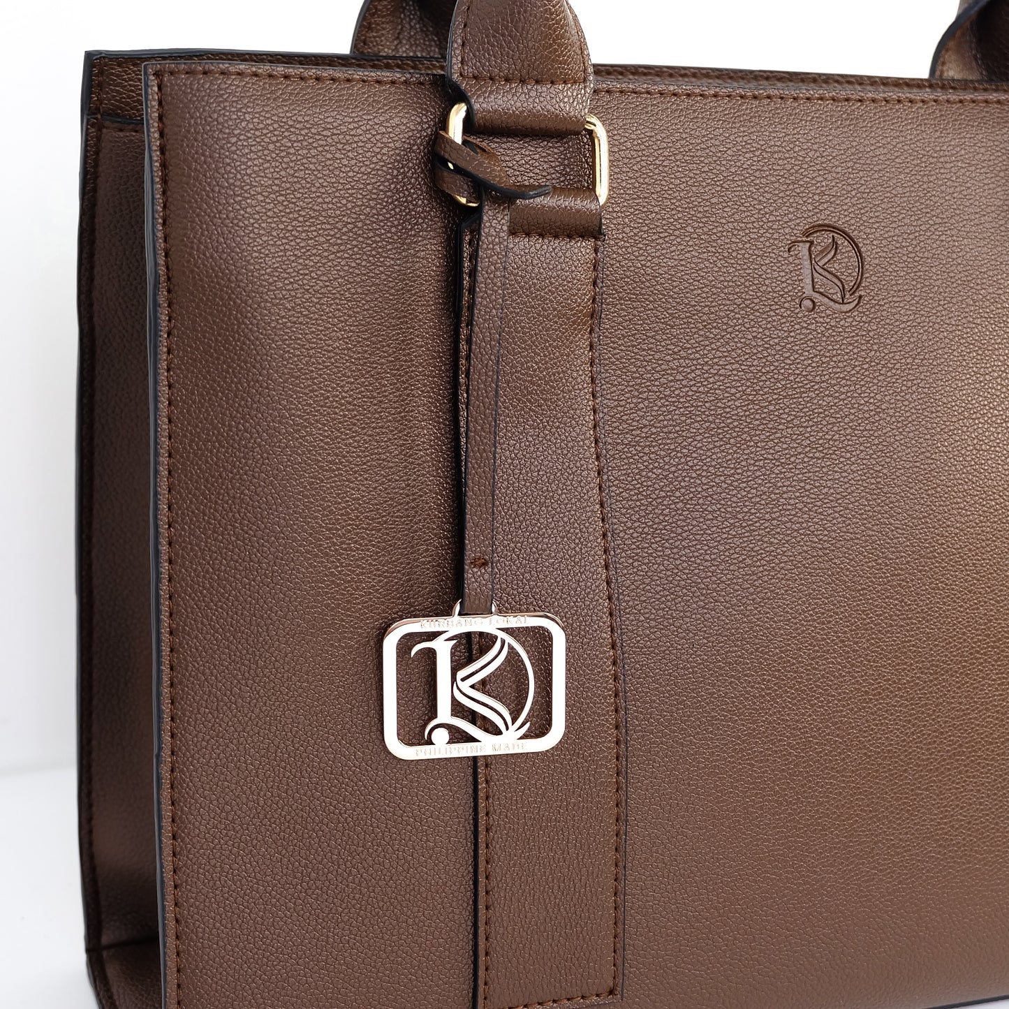 AMIRA 2.0 Laptop Tote Bag in New Grained Choco (Silver Hardware) - PU Leather