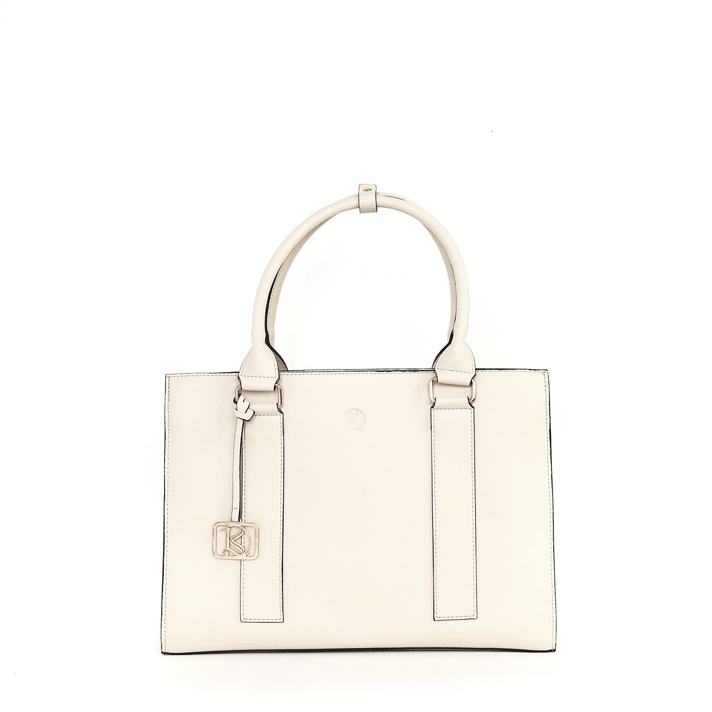 AMIRA 2.0 Laptop Tote Bag in Grained Chalk (Gold Hardware) - PU Leather