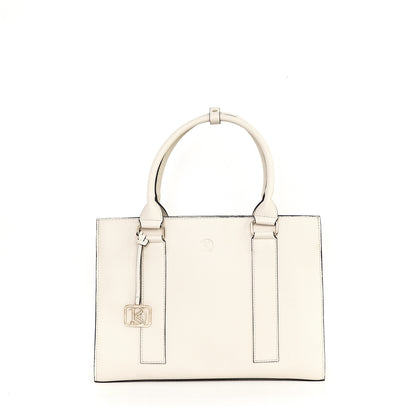 AMIRA 2.0 Laptop Tote Bag in Grained Chalk (Gold Hardware) - PU Leather