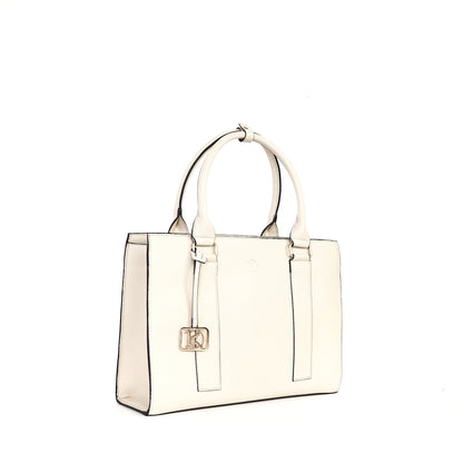 AMIRA 2.0 Laptop Tote Bag in Grained Chalk (Gold Hardware) - PU Leather