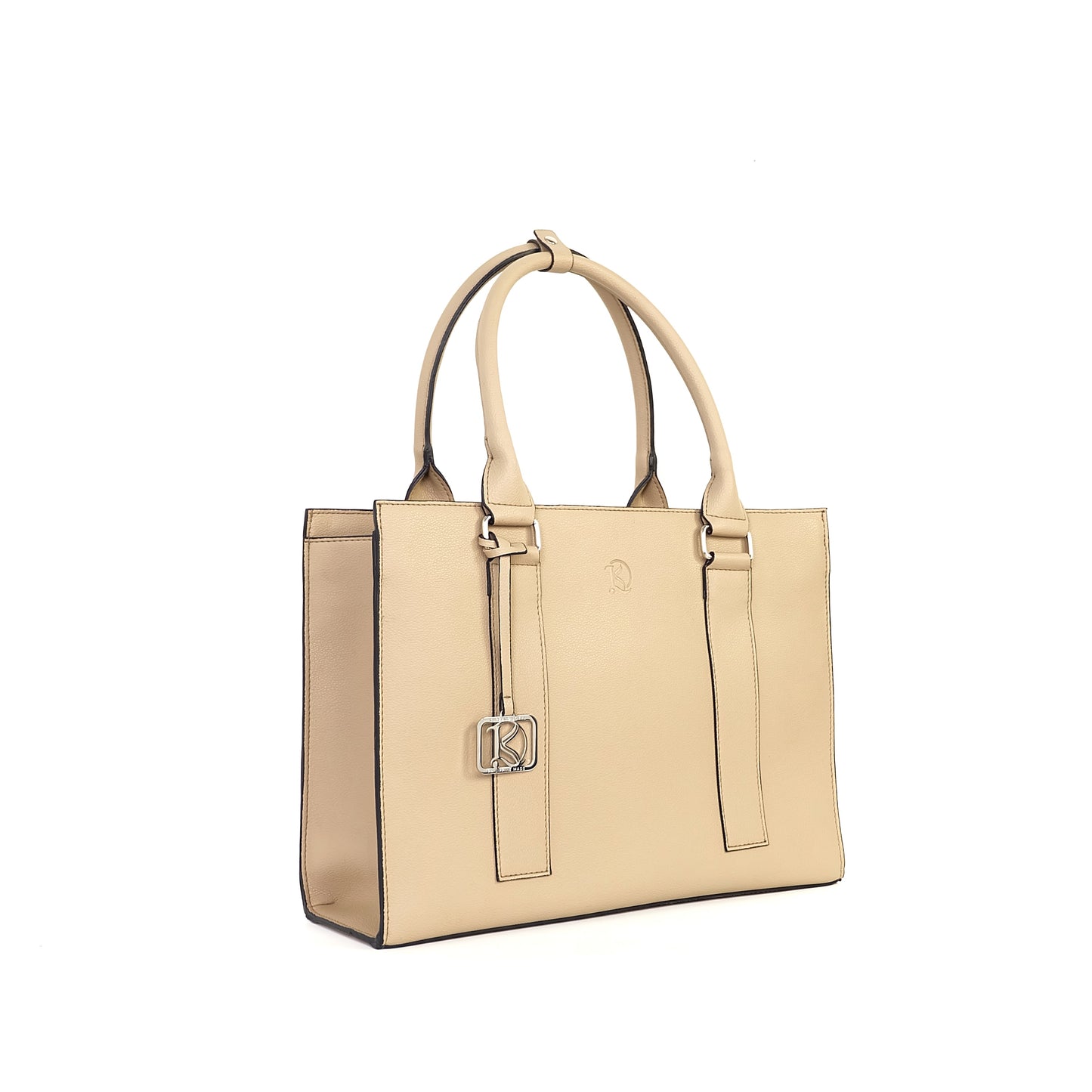 AMIRA 2.0 Laptop Tote Bag in Grained Sand (Silver Hardware) - PU Leather