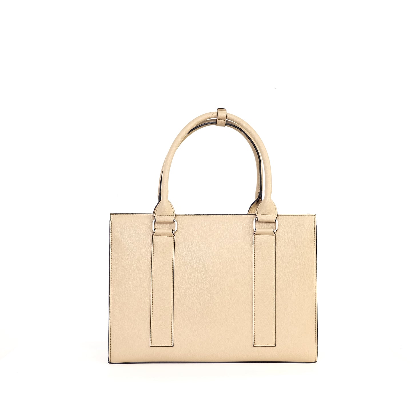 AMIRA 2.0 Laptop Tote Bag in Grained Sand (Silver Hardware) - PU Leather