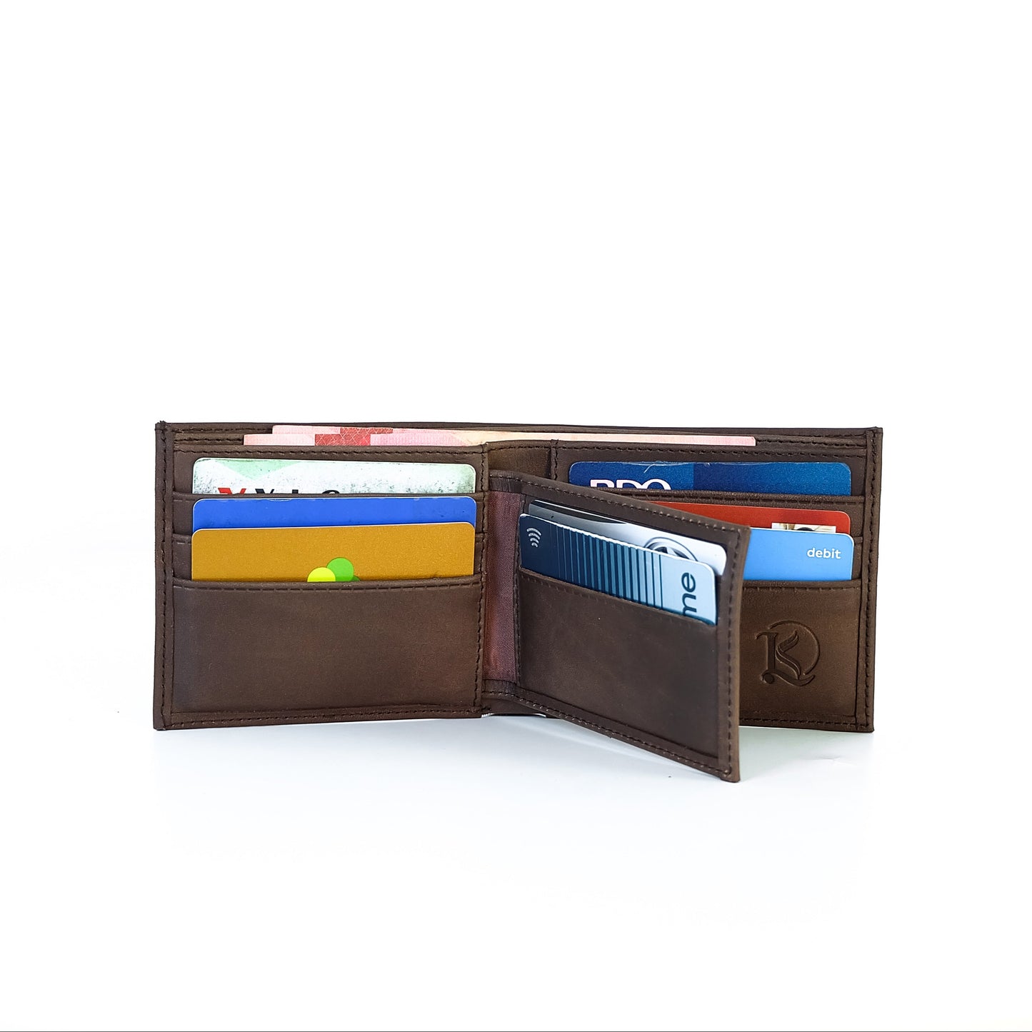 Isagani Bifold Wallet w/ Detachable Card Sleeve in Vintage Dark Tan - Genuine Leather