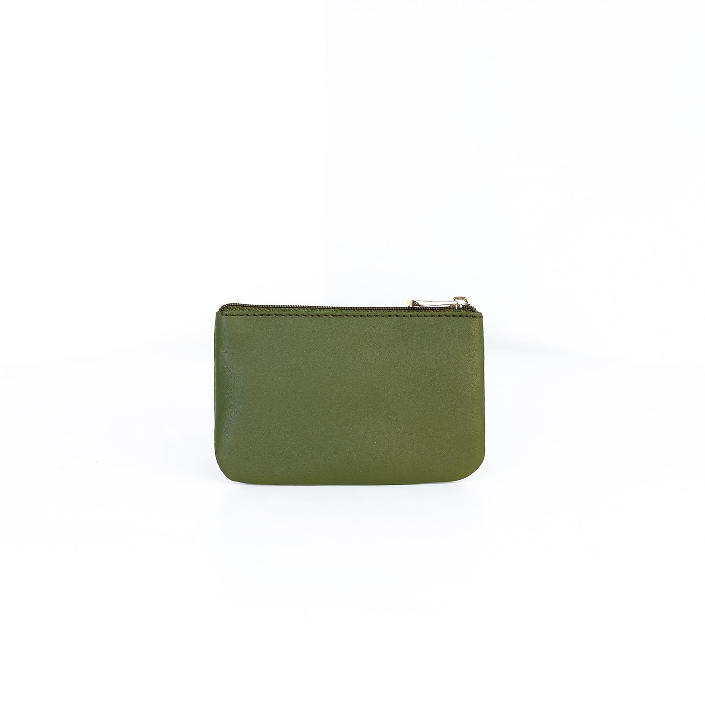 Alonso Double-Zipper Coin Pouch in Grained Army Green Version 2