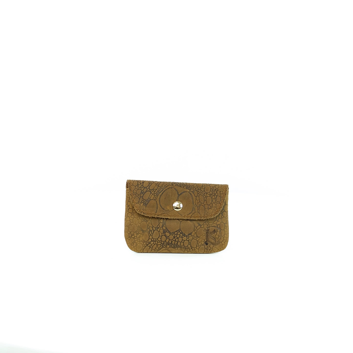 Andres Coin Pouch in Vintage Croco Tan - Genuine Leather