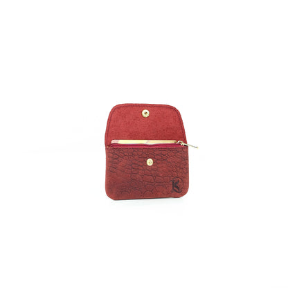 Andres Coin Pouch in Vintage Croco Red - Genuine Leather