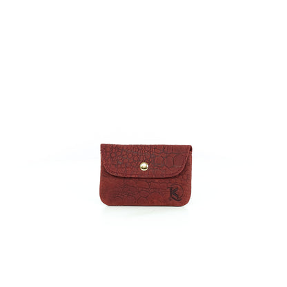 Andres Coin Pouch in Vintage Croco Red - Genuine Leather