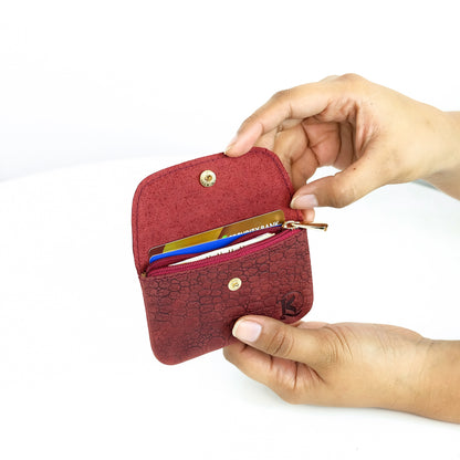 Andres Coin Pouch in Vintage Croco Red - Genuine Leather