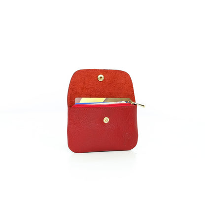 Andres Coin Pouch in Grained Red - Genuine Leather