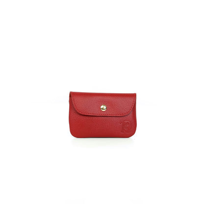 Andres Coin Pouch in Grained Red - Genuine Leather