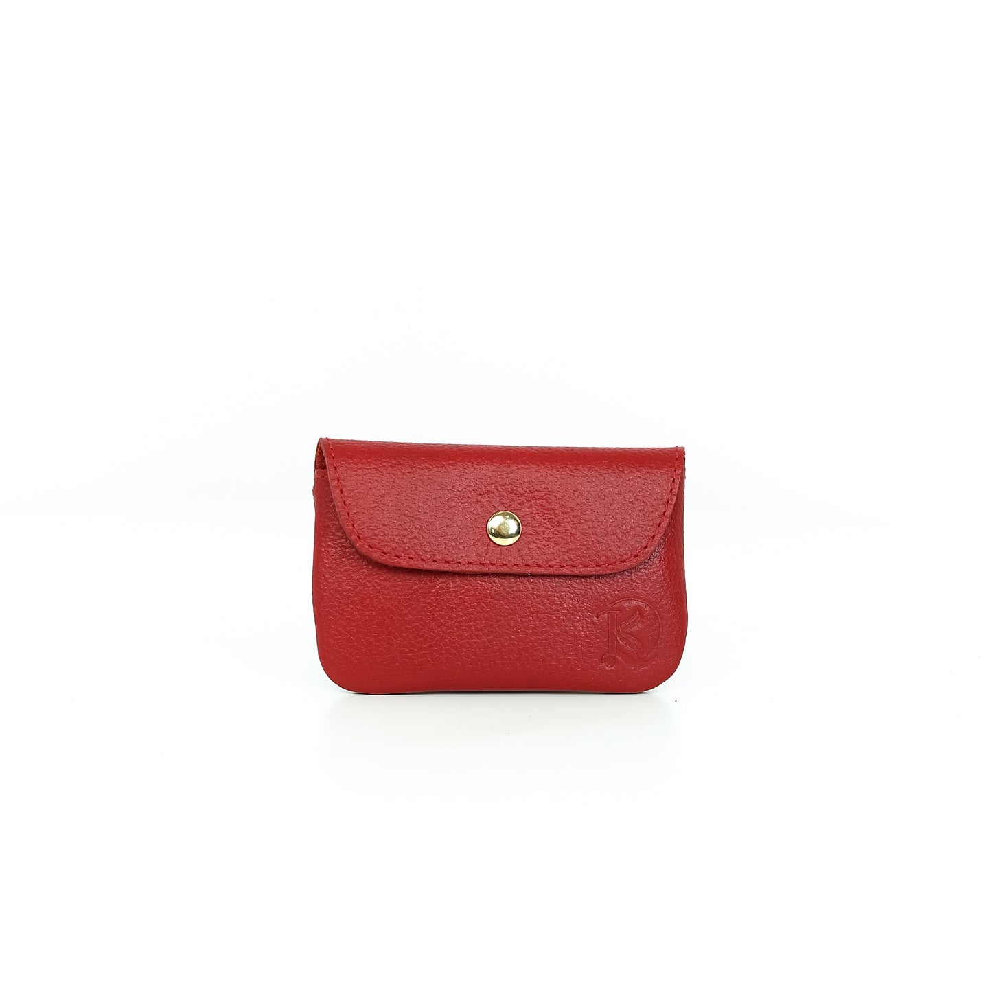 Andres Coin Pouch in Grained Red - Genuine Leather
