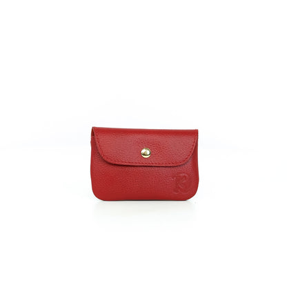 Andres Coin Pouch in Grained Red - Genuine Leather