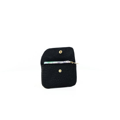 Andres Coin Pouch in Croco Black - Genuine Leather