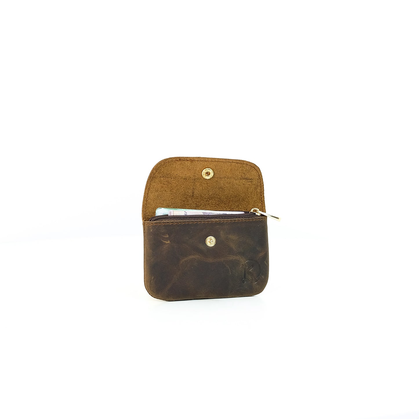 Andres Coin Pouch in Vintage Dark Brown - Genuine Leather