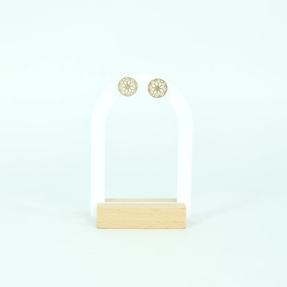 Round Gold-framed Flat Studs - Polymer Clay