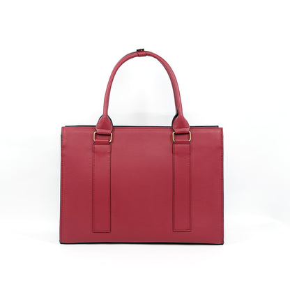 AMIRA 2.0 Laptop Tote Bag in Grained Berry (Gold Hardware) - PU Leather
