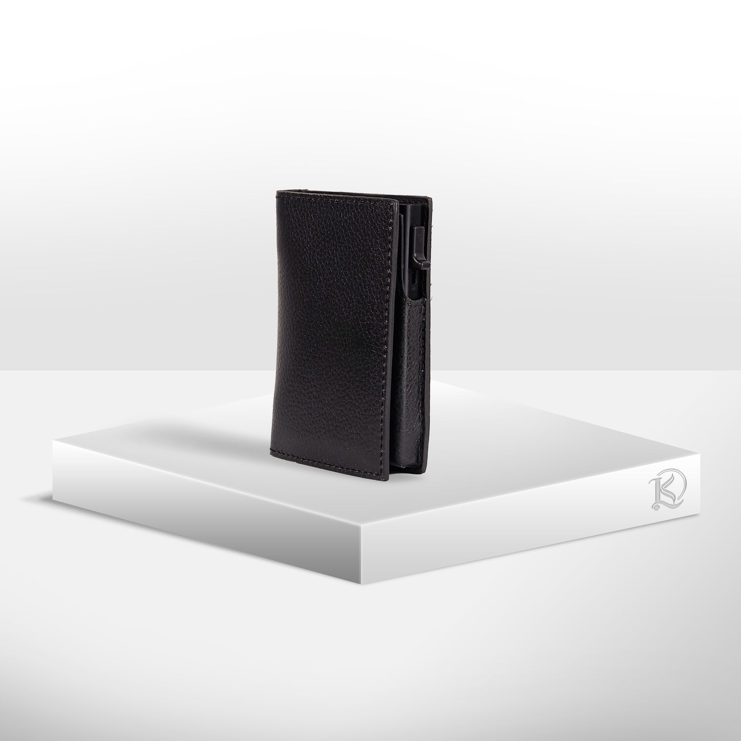 Bagani Card Holder in Grained Black - Genuine Leather w/ RFID Blocker