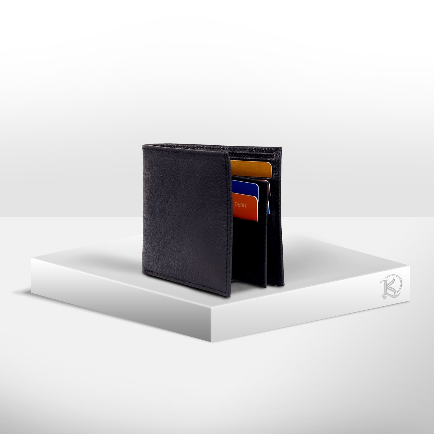 Isagani Bifold Wallet w/ Detachable Card Sleeve in Grained Black - Genuine Leather
