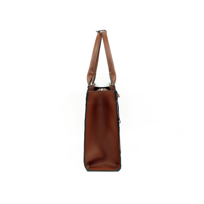 AMIRA 2.0 Laptop Tote Bag in Grained Choco (Gold Hardware) - PU Leather