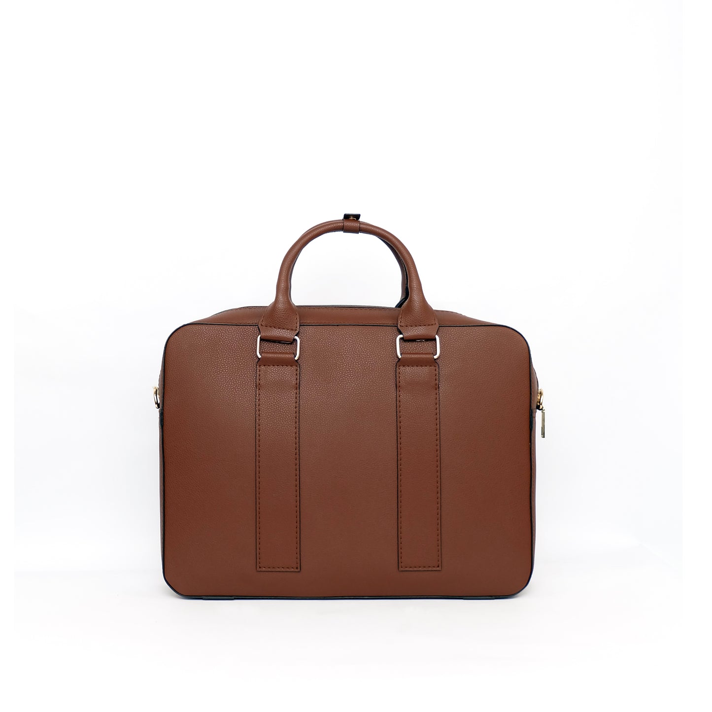 RAJAH Laptop Bag in Grained Choco (Gold Hardware) - PU Leather