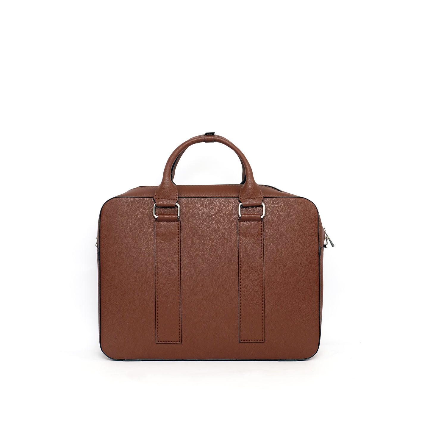RAJAH Laptop Bag in Grained Choco (Silver Hardware) - PU Leather