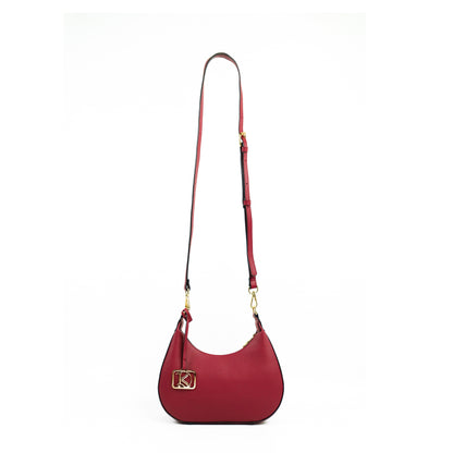 SOL Crescent Hobo Bag in Grained Berry - PU Leather