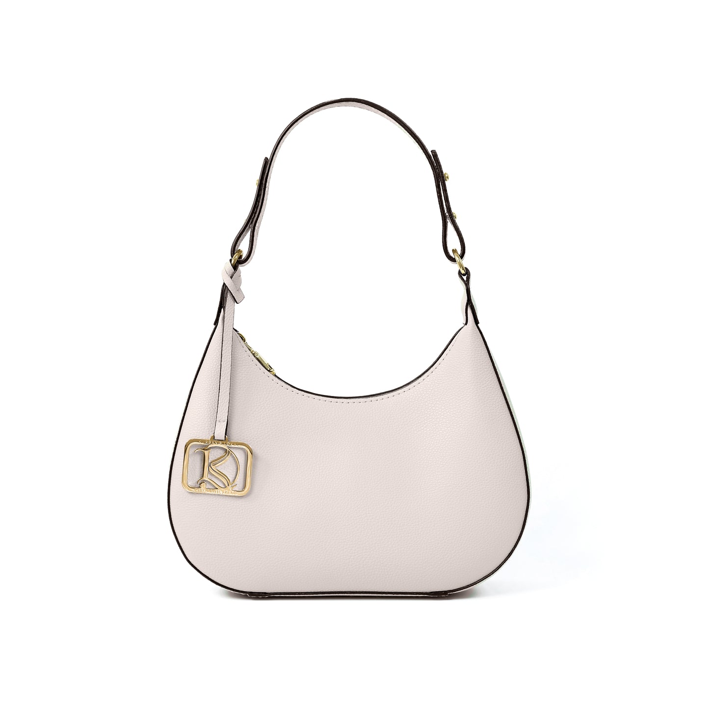 SOL Crescent Hobo Bag in Grained Bone - PU Leather