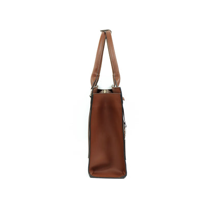 AMIRA 2.0 Laptop Tote Bag in Grained Choco (Silver Hardware) - PU Leather