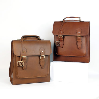 HARA Backpack in Vintage Dark Tan -  Genuine Leather