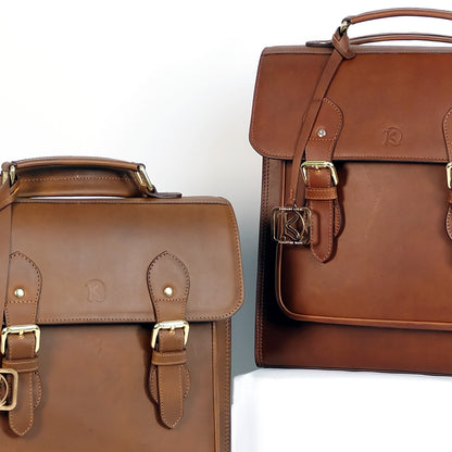 HARA Backpack in Vintage Dark Tan -  Genuine Leather