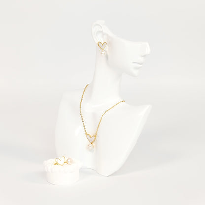 Ivory Heart-shaped Mother of Pearl Set - Fresh Water Palawan Pearls