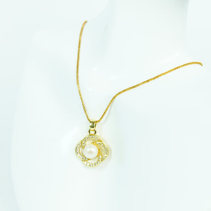 Interlocking Halo Pearl CZ Set - Fresh Water Palawan Pearls