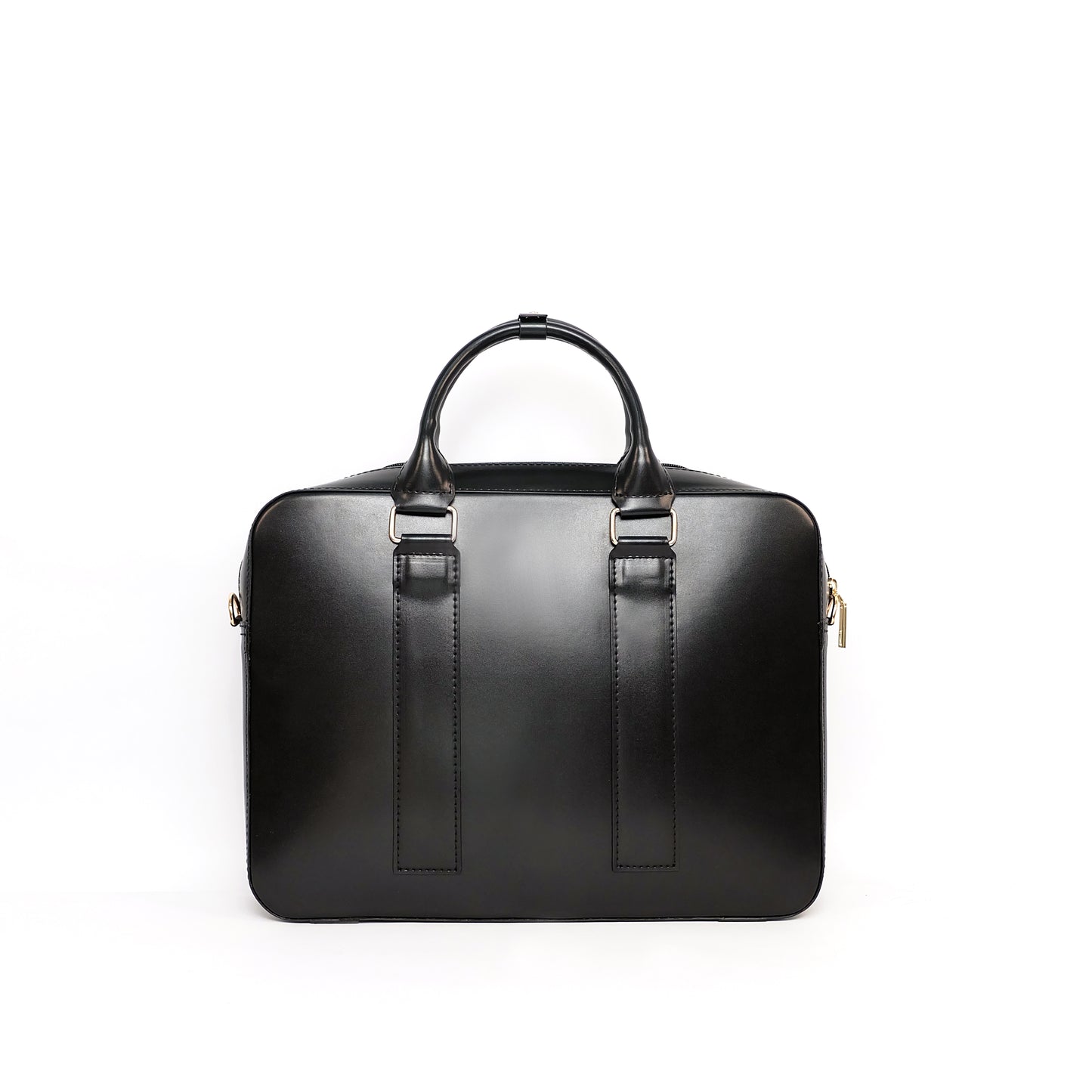 RAJAH Laptop Bag in Jet Black (Gold Hardware) - PU Leather