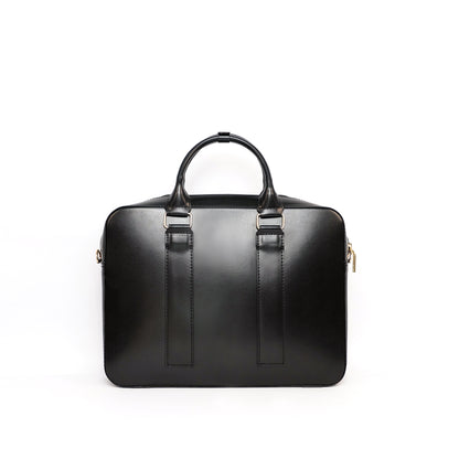 RAJAH Laptop Bag in Jet Black (Gold Hardware) - PU Leather