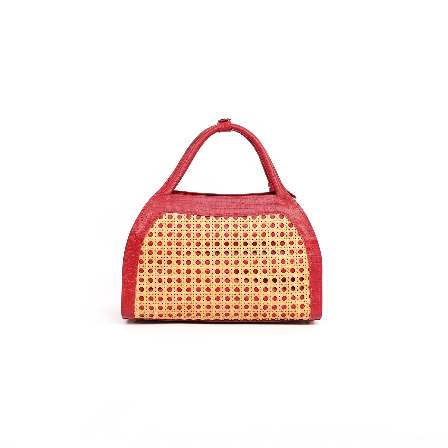 KAIA Kettle Bag in Croco Red - Full Cowhide x Solihiya