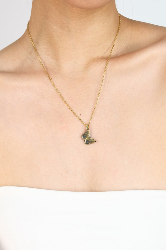 Dainty Butterfly Necklace in Gold - Polymer Clay/Resin