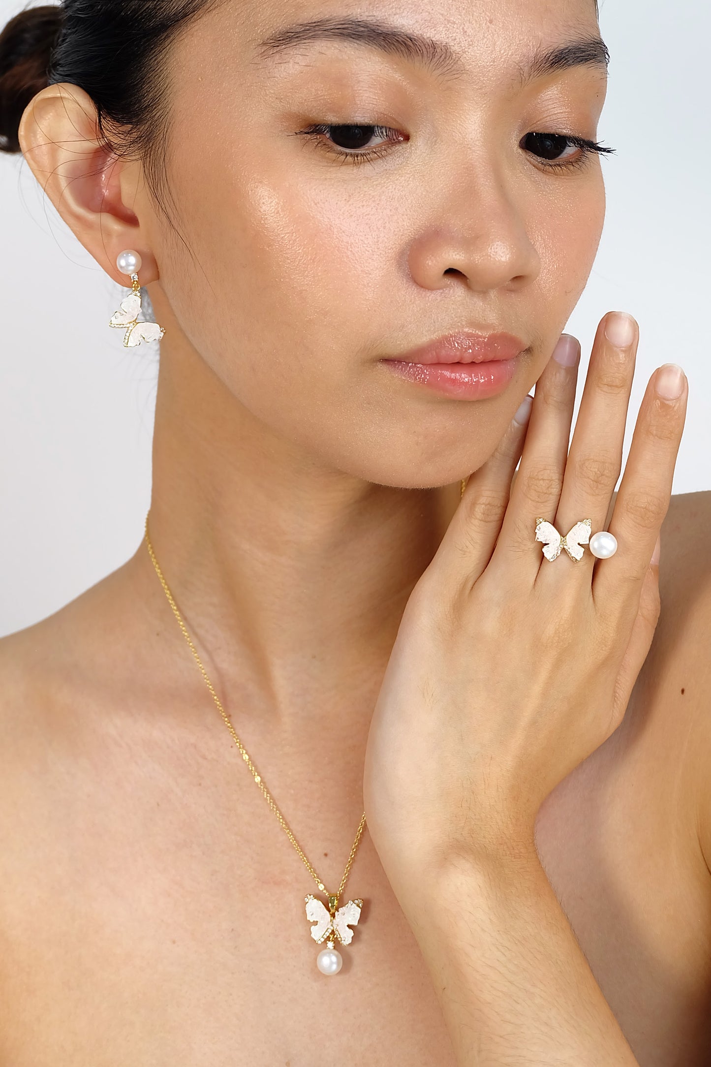 Pink Butterfly Pearl Set - Fresh Water Palawan Pearls