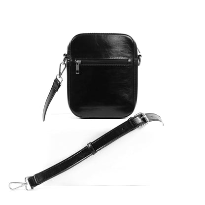 (CLEARANCE) TIKAS Bag in Oil Black - PU Leather