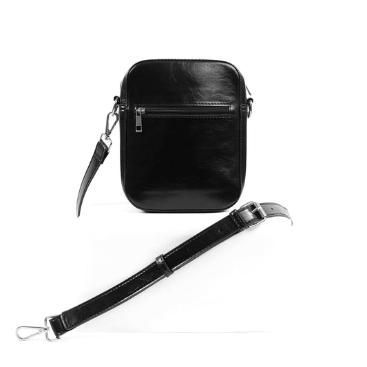 (CLEARANCE) TIKAS Bag in Oil Black - PU Leather