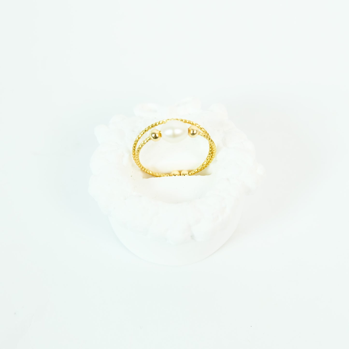 Twisted Mini Pearl Open Ring - Fresh Water Palawan Pearls