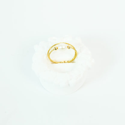 Twisted Mini Pearl Open Ring - Fresh Water Palawan Pearls
