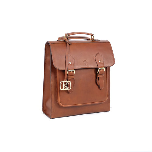 HARA Backpack in Vintage Dark Tan -  Genuine Leather