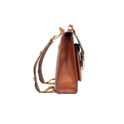 HARA Backpack in Vintage Dark Tan -  Genuine Leather